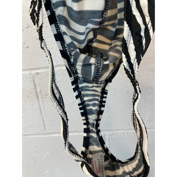 Men's Zebra Print Thong Underwear Pointed Structured Men's Lingerie One Size - Picture 10 of 11